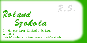 roland szokola business card